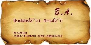 Budaházi Artúr névjegykártya